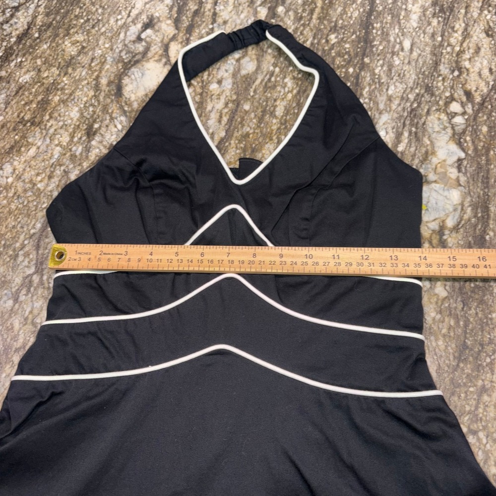 Retro Old Hollywood AGB Dress Halter Fit and Flare Women 8 Black White - Picture 4 of 11